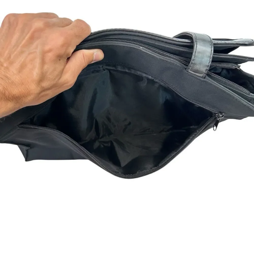 Rosetti Crossbody Computer Messenger Bag Multiple Compartments Black